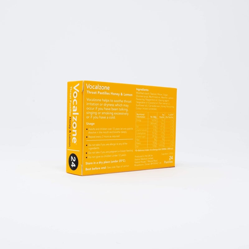 Vocalzone Throat Pastilles Honey Lemon 3 Packs Free tin for Sore Throats and Hoarseness When Overusing Your Voice Produced and Sold in The United Kingdom Since 1912 - Image 3