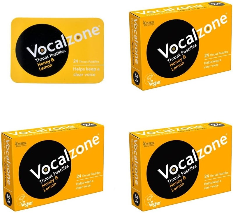 Vocalzone Throat Pastilles Honey Lemon 3 Packs Free tin for Sore Throats and Hoarseness When Overusing Your Voice Produced and Sold in The United Kingdom Since 1912 - Image 1