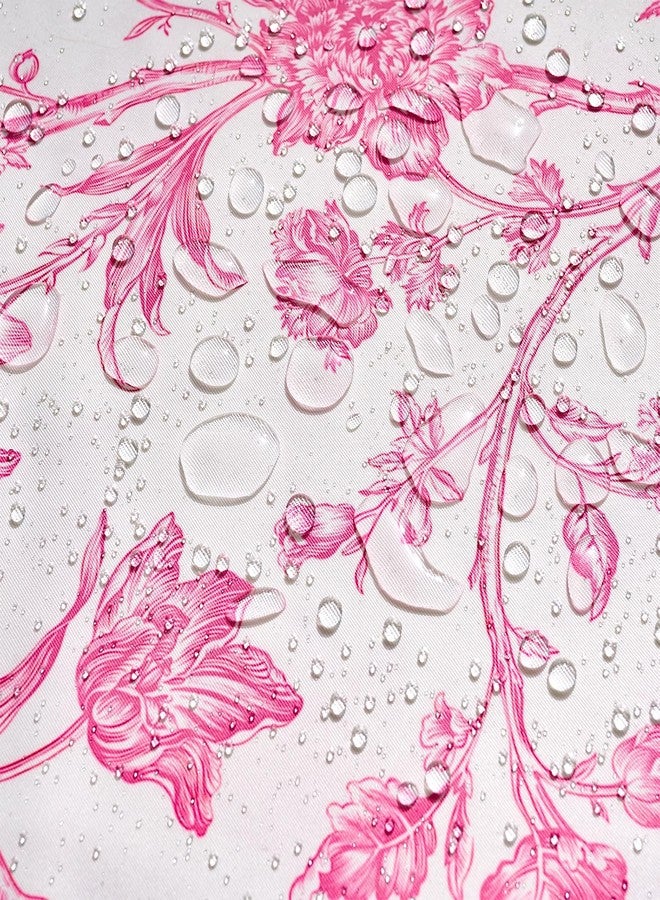 KWLET Outdoor Waterproof Throw Pillows Covers Pink Floral 18x18 Inch Vintage Floral Plant Chinoiserie Flowers Decor Pillowcase Set of 2 Cushion Cases for Patio Furniture Couch Bench - Image 5