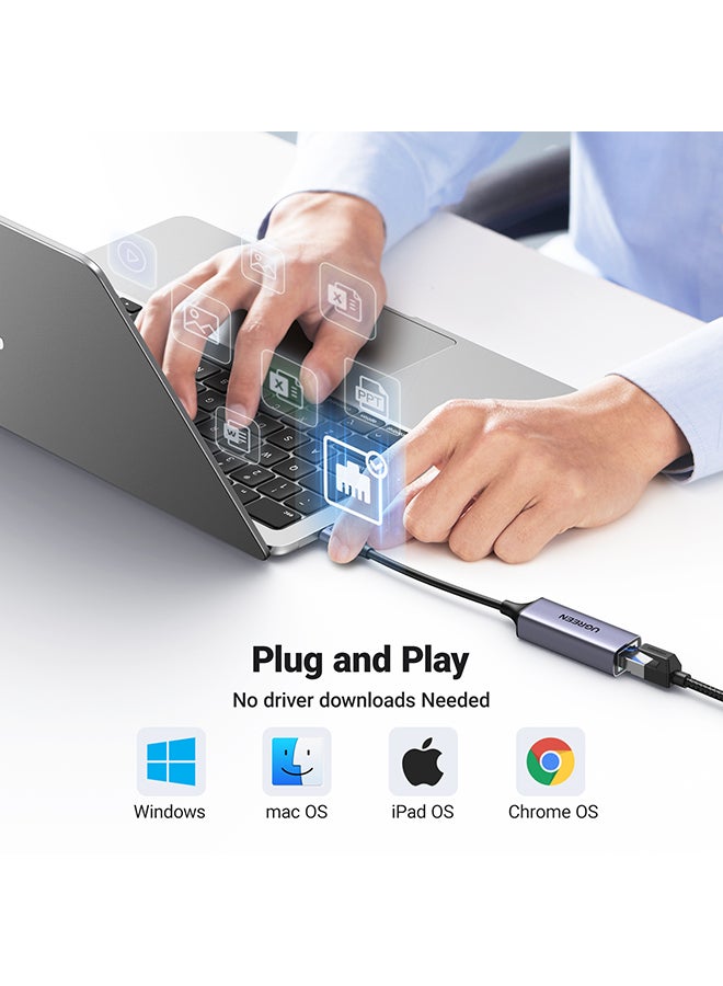 يو جرين محول إيثرنت يو اس بي، محول USB - C إلى شبكة، جيجابت من Type C إلى RJ45 شبكة سلكية Thunderbolt 3 LAN محول متوافق مع ماك بوك، أيفون 16/17، سويتش، ايباد برو، سارفيس برو - Image 5