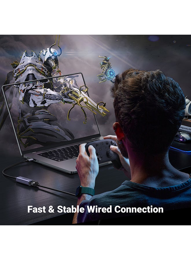 يو جرين محول إيثرنت يو اس بي، محول USB - C إلى شبكة، جيجابت من Type C إلى RJ45 شبكة سلكية Thunderbolt 3 LAN محول متوافق مع ماك بوك، أيفون 16/17، سويتش، ايباد برو، سارفيس برو - Image 3