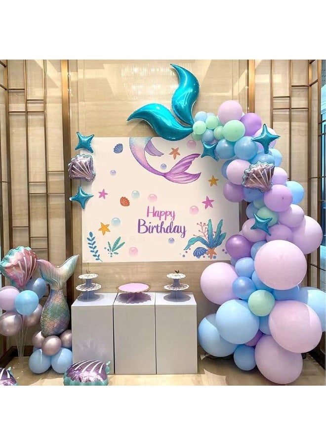 duile Mermaid Balloon Garland Kit Mermaid Tail Balloons Arch for Girl Mermaid Birthday Party Decorations Mermaid Balloons Baby Shower Party Supplies - Image 1