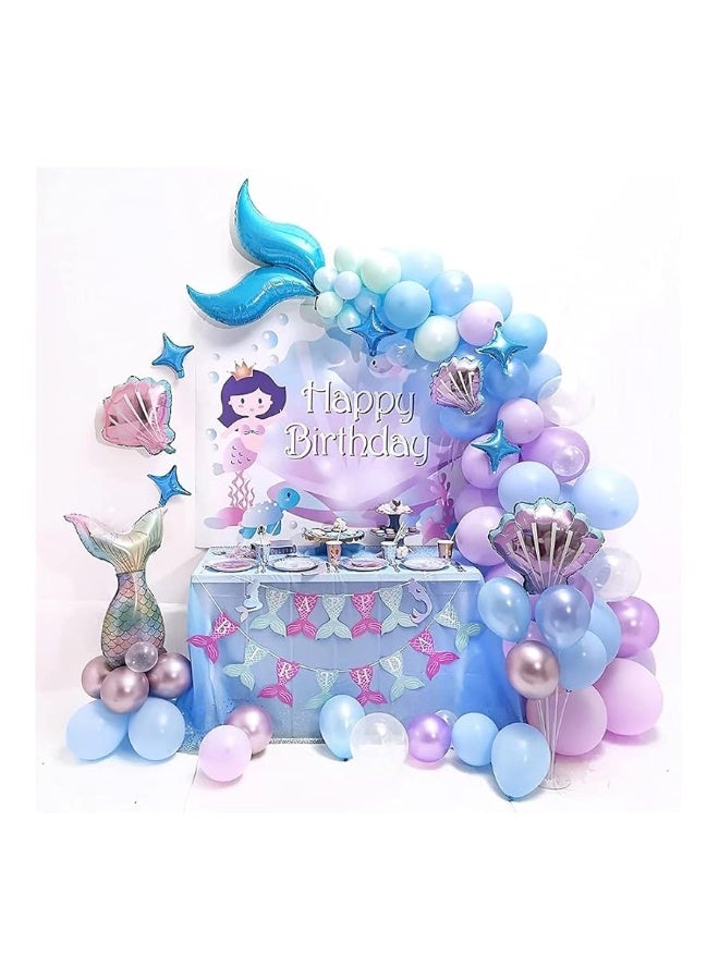 duile Mermaid Balloon Garland Kit Mermaid Tail Balloons Arch for Girl Mermaid Birthday Party Decorations Mermaid Balloons Baby Shower Party Supplies - Image 4