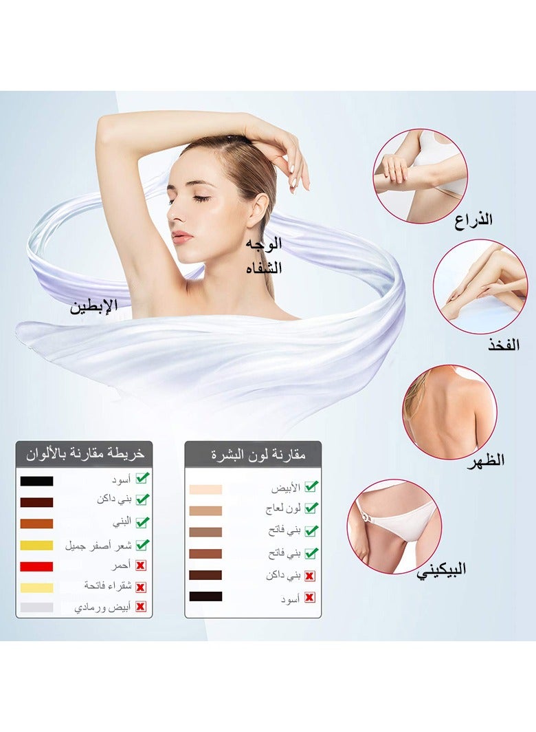 ملاي جهاز إزالة الشعر T4 IPL، إزالة الشعر بالليزر في المنزل مع التبريد بالثلج، 500000 ومضة، 5 مستويات للطاقة، إزالة شعر دائمة غير مؤلمة للوجه والظهر والساق والذراع والإبط وخط البكيني - Image 4