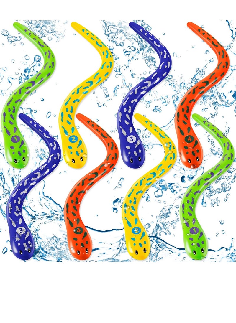 8 Pcs Pool Diving Toys, Water Snake Underwater Swimming Pool Toys, Training Dive Toys for Toddlers, Teens, and Adults, Bath Catch Game - Image 1