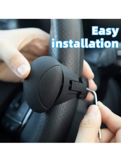 Bukela Car Steering Wheel Spinner 360 Degree Rotation Steering Wheel Knob Steering Wheel Handle Booster Ball Accessories For Cars Trucks SUVs Black  - Image 4