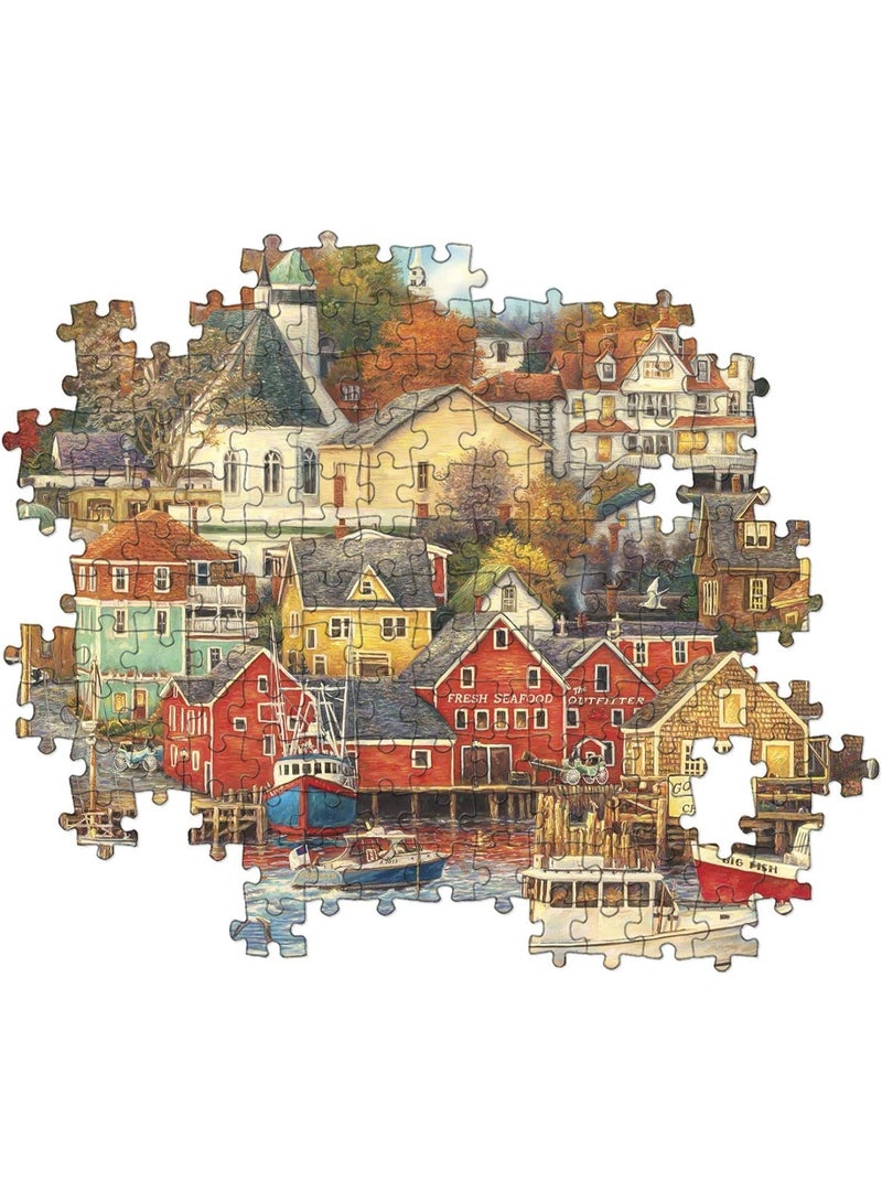 1000 قطعة من البحر الايطالية قرية الأسماك المناظر الطبيعية بانوراما - التصميم الإبداعي ، تجربة الفن الملونة ، مناسبة للأطفال والكبار - Image 2
