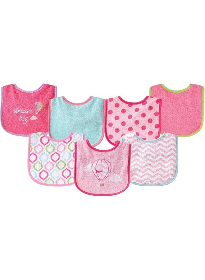 Luvable Friends unisex-baby Cotton Terry Drooler Bibs With Peva Back - Image 1