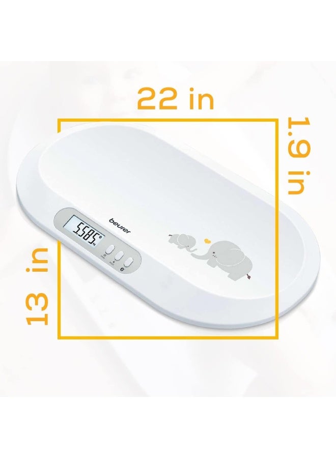 Beurer BY90 Baby Scale, Pet Scale, Digital, with Measuring Tape, tracking weight with App - Image 3