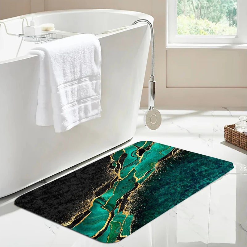 Y&D CF BS210 ized Luxury Hot Sale Marble Pattern Polyester Waterproof Shower Curtains 4pcs Bath Mat Set with Shower Curtain - Image 5