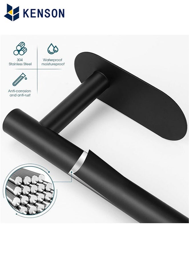 كِينْسُون حامل ورق المرحاض, حامل ورق تواليت ذاتي اللصق, حامل ورق تواليت مثبت على الحائط من الفولاذ المقاوم للصدأ 304, للحمّام والمطبخ والمغسلة، لا تحتاج إلى ثقب (أسود) - Image 4