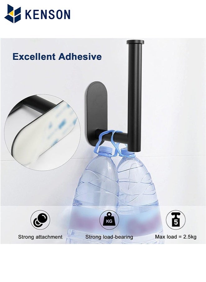 كِينْسُون حامل ورق المرحاض, حامل ورق تواليت ذاتي اللصق, حامل ورق تواليت مثبت على الحائط من الفولاذ المقاوم للصدأ 304, للحمّام والمطبخ والمغسلة، لا تحتاج إلى ثقب (أسود) - Image 3