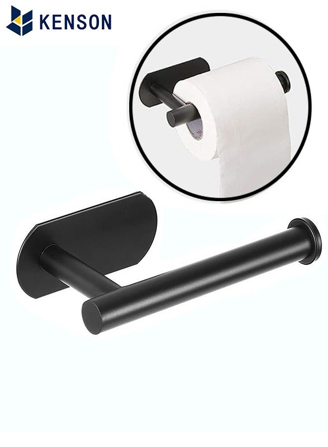 كِينْسُون حامل ورق المرحاض, حامل ورق تواليت ذاتي اللصق, حامل ورق تواليت مثبت على الحائط من الفولاذ المقاوم للصدأ 304, للحمّام والمطبخ والمغسلة، لا تحتاج إلى ثقب (أسود) - Image 1