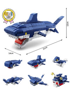 6-in-1 Shark Building Blocks Set, Ocean Shark Shape Building Toys, Shark Toy Set, STEM Learning Building Blocks Set, Ideal Gifts for Kids Age 6+ Year Old (1000 PCS) - pzsku/Z6C56B36CAA42FA54062FZ/45/_/1731691404/4b2a565d-5dce-450e-b3b8-731ffed635bb