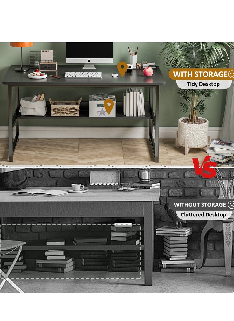Study Table for Home Office,Writing Desk Office Desk With Storage Layer Computer Desk 120*55*73cm