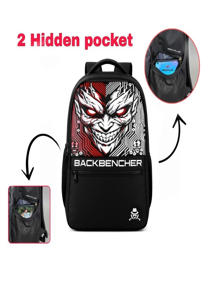 HACKER Laptop Backpack for Men & Women | Stylish Monster Backbencher Printed Backpack | Durable School, College & Office Bag | Spacious Travel Backpack with Padded Laptop Compartment - Image 2