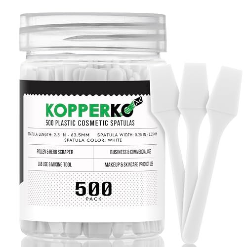 Kopperko Mini Spatula (2.5”, 500 Pack) - Small Facial Makeup Spatula for Skincare, Creams & Crafts | Eye Cream Applicator Tool for Mixing, Cosmetic, Face Mask | Disposable Makeup Applicators | White - Image 1
