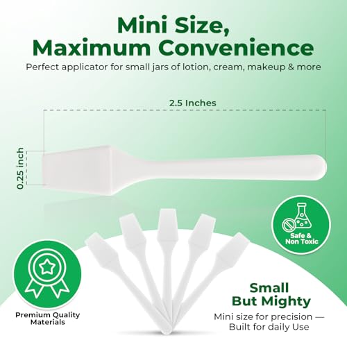 Kopperko Mini Spatula (2.5”, 500 Pack) - Small Facial Makeup Spatula for Skincare, Creams & Crafts | Eye Cream Applicator Tool for Mixing, Cosmetic, Face Mask | Disposable Makeup Applicators | White - Image 3