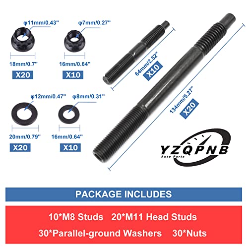 YZQPNB 12-Point Cylinder Gasket Head Stud Bolt Kit Compatible with 2004-2019 LS1 LS3 5.3L 5.7L 6.0L Engines​ / Chevy LS1 LS6 4.8L 5.3L 6.0L # 234-4317 - Image 4