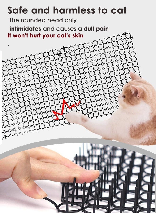 Reelyo 2/4/6PCS 13*49cm Cat Deterrent Mat, Scat Mat for Cats with Spikes, Cat Repellent Indoor Furniture, Outdoor Garden Fence Animal Barrier, Prickle Strips Network Digging Stopper Outdoor Spike Deterrent Mat,easy to install (also suitable for birds & squirrels &dogs，No substantial harm)  - Image 5