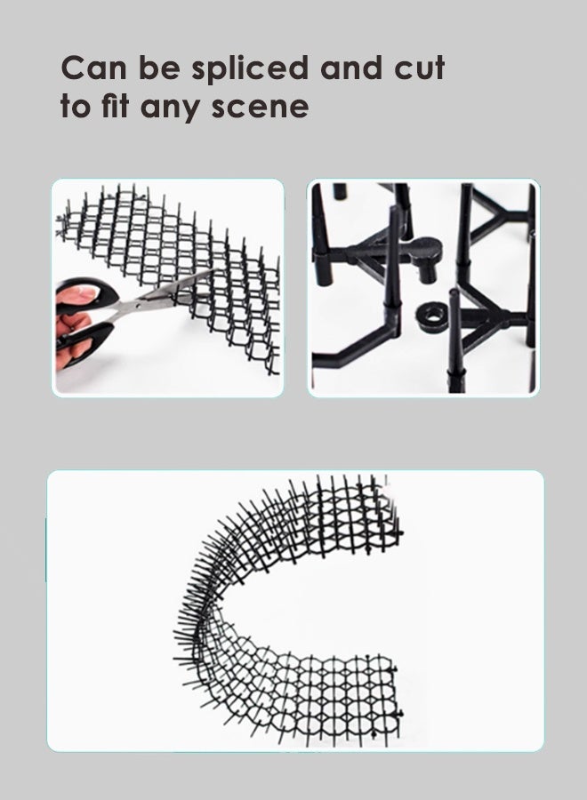 Reelyo 2/4/6PCS 13*49cm Cat Deterrent Mat, Scat Mat for Cats with Spikes, Cat Repellent Indoor Furniture, Outdoor Garden Fence Animal Barrier, Prickle Strips Network Digging Stopper Outdoor Spike Deterrent Mat,easy to install (also suitable for birds & squirrels &dogs，No substantial harm)  - Image 4