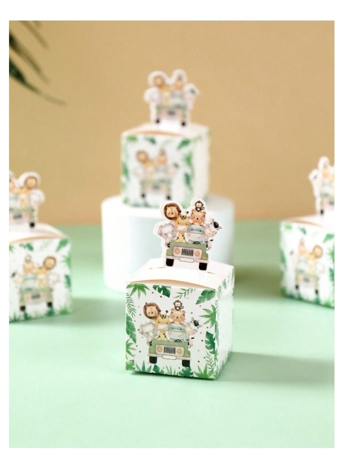 12 Jungle Animal printed gift wrap bags for wrapping and decorating gifts for occasions such as birthdays and celebrations - Image 1