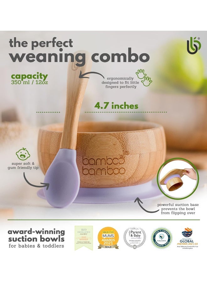 bamboo bamboo Bamboo Baby Suction Bowl and Spoon Set in Lilac - Image 2