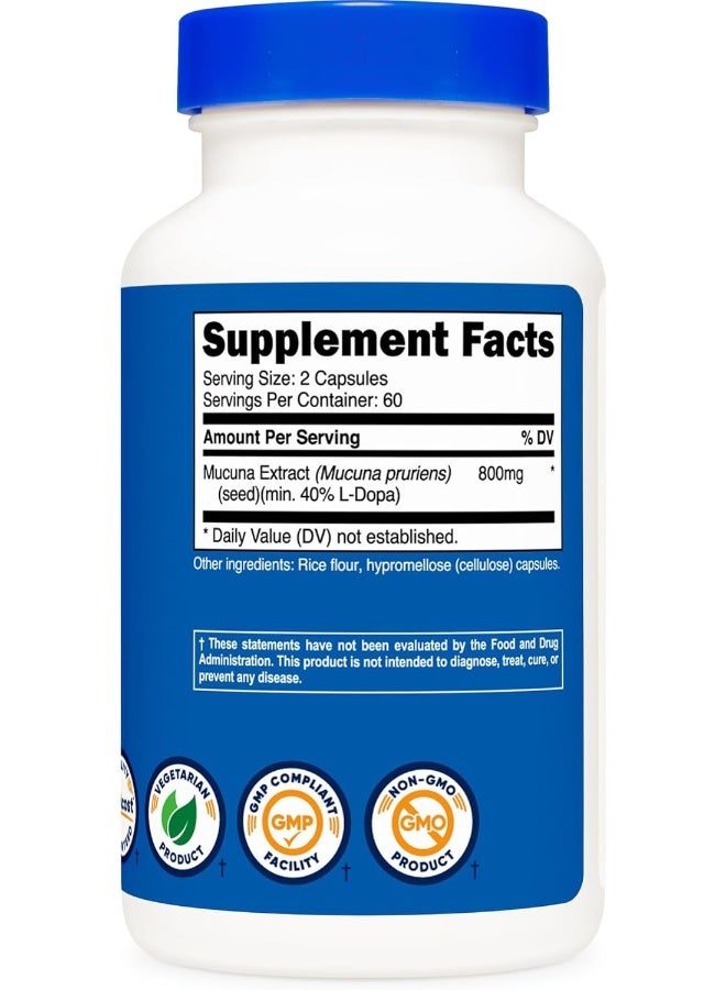 Nutricost Mucuna Pruriens 800Mg, 120 Capsules - Made With Mucuna Pruriens Seed. - Image 4