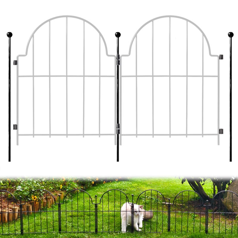 Blingluck Decorative Garden Fence Stakes 3 Pack Without Fence Panels, Total 17in(H) No Dig Animal Barrier, Garden Border Edging Flower Outdoor Fences for Landscape Specialized Accessories - Image 4