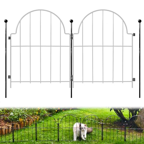 Blingluck Decorative Garden Fence Stakes 3 Pack Without Fence Panels, Total 17in(H) No Dig Animal Barrier, Garden Border Edging Flower Outdoor Fences for Landscape Specialized Accessories - Image 1
