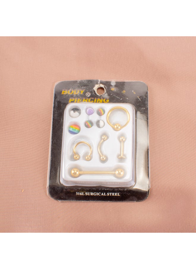 Generic Set of Golden Stainless Steel Body Piercing  - Image 1