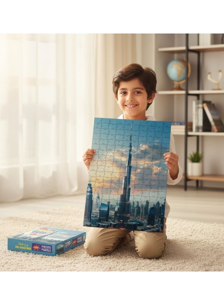 BEYTOR Burj Khalifa 200 Piece Jigsaw Puzzle | Iconic Dubai Skyline Souvenir & Gift for Kids Age 5+ | Large Educational Travel Toy | Screen-Free Brain Game for Boys & Girls - Image 2