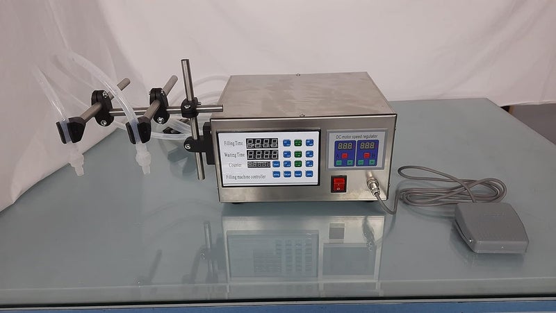 TwoDouble Head Table Top Electirc Digital Liquid Filling Machine Manual Automatic Control for Low Viscosity Oil Milk Beverage Essential Oil Juice Water Perfume Condiment 5ml to 3500ml  - Image 1