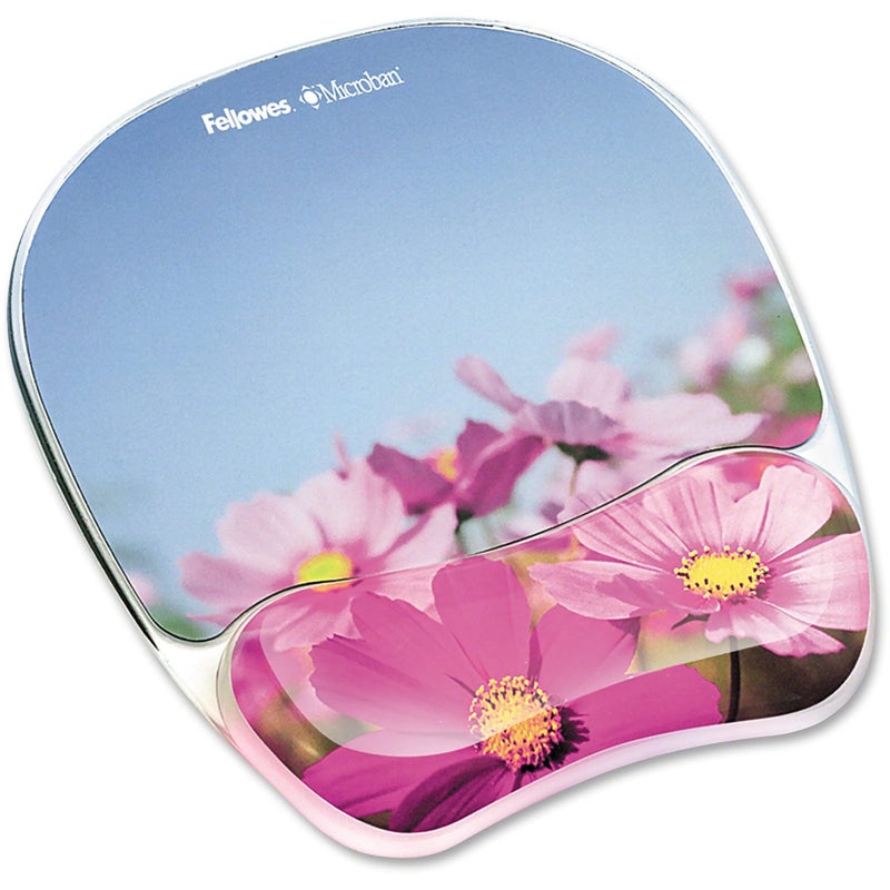 Fellowes Photo Gel Mouse Pad Wrist Rest with MICROBAN - Pink Flowers (9179001) - Image 5