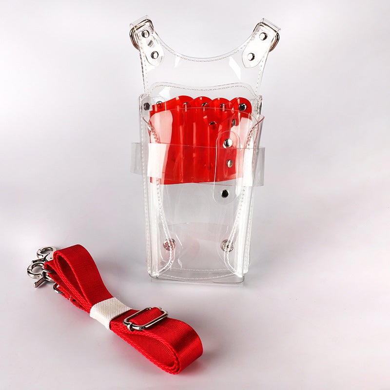 Generic Internet Celebrity Transparent Scissor Bag Fashion Hairdresser Special Tool Kit Stylist Crossbody Bag Waist Bag Factory Store Agency Hair Big Red