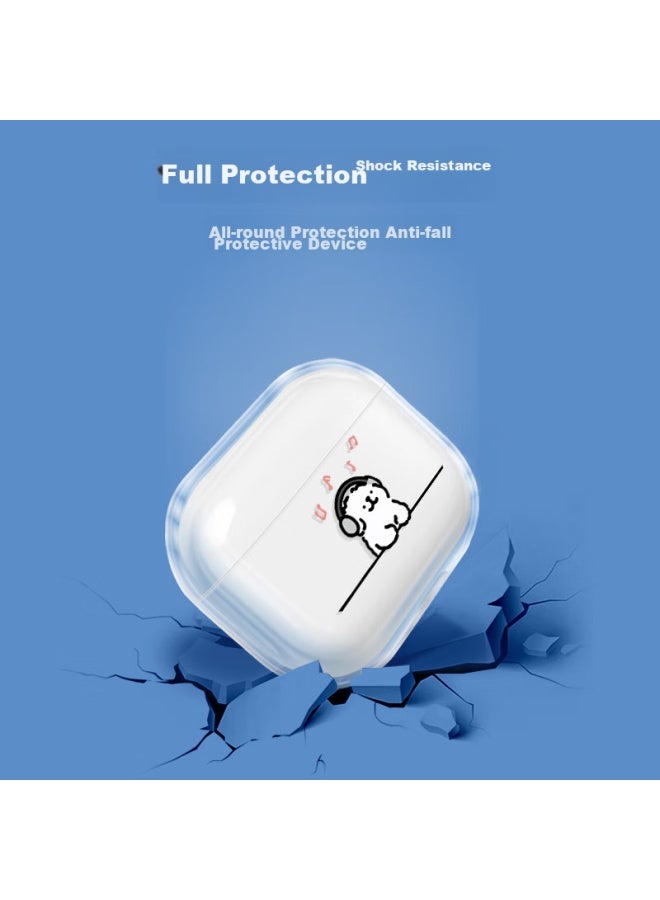 Inkaida Yingkaida, Suitable For Airpods 4 Protective Case, Apple Earphone Case, Wireless Bluetooth Earphone Case, Shockproof Creative Anti-slip Shell, Storage Box, Music Puppy - Image 3