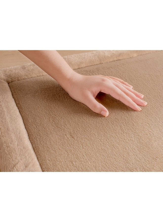 Spread Spain Memory Foam Anti-Slip Bath Mat Bath Rug Floor Mat Door Mat Suitable for Bathroom Bedroom and Kitchen 60cm x 40 cm - 1 Piece - Light Beige - Image 2