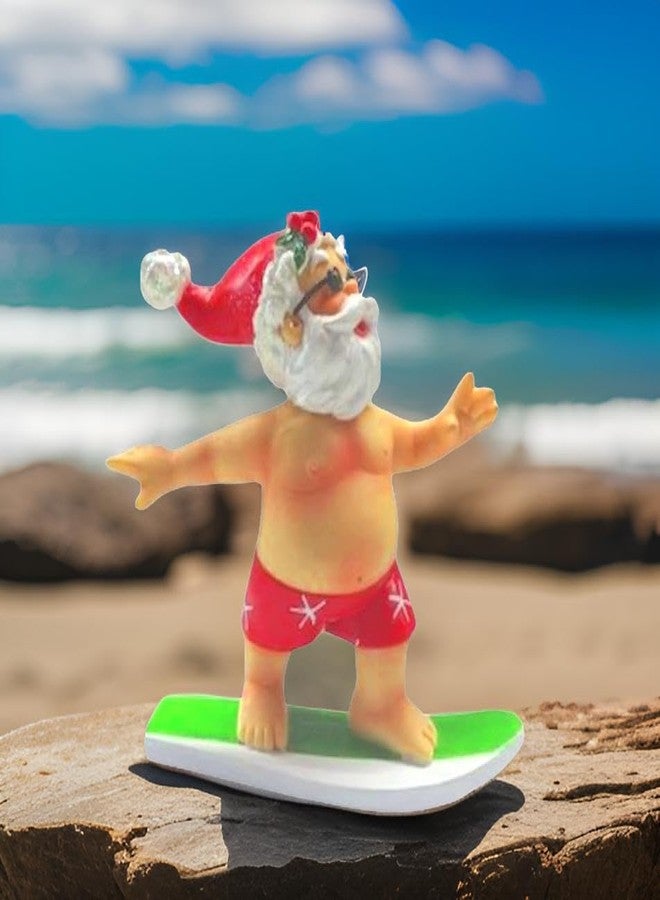 The Bridge Collection 4" Surfing Santa Figurine - Christmas Decor - Home for The Holidays - Image 3