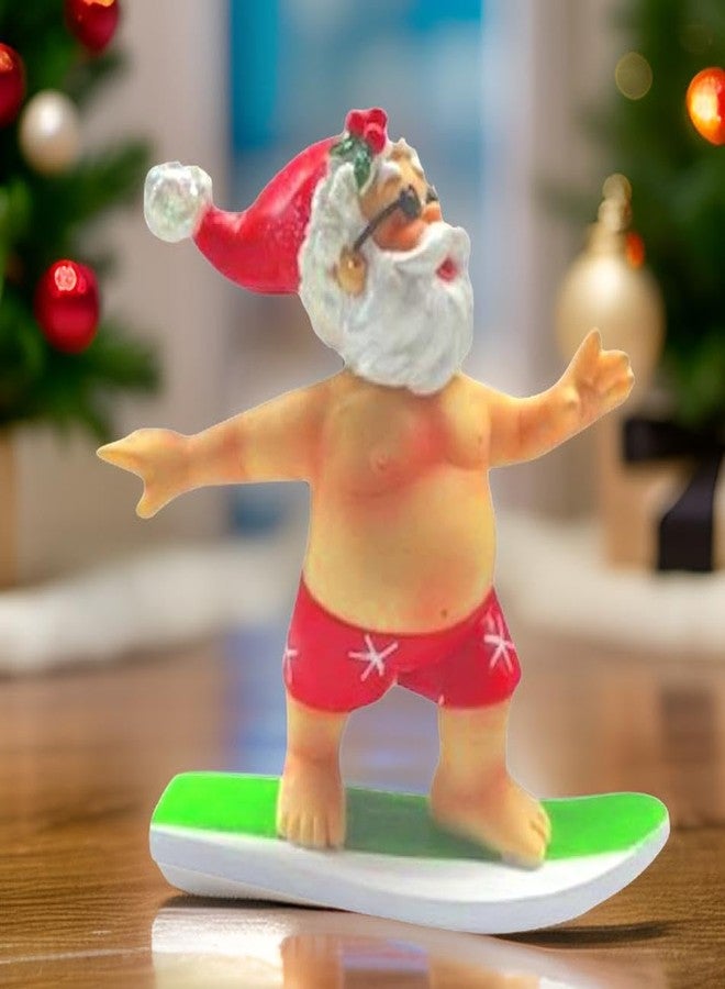 The Bridge Collection 4" Surfing Santa Figurine - Christmas Decor - Home for The Holidays - Image 4