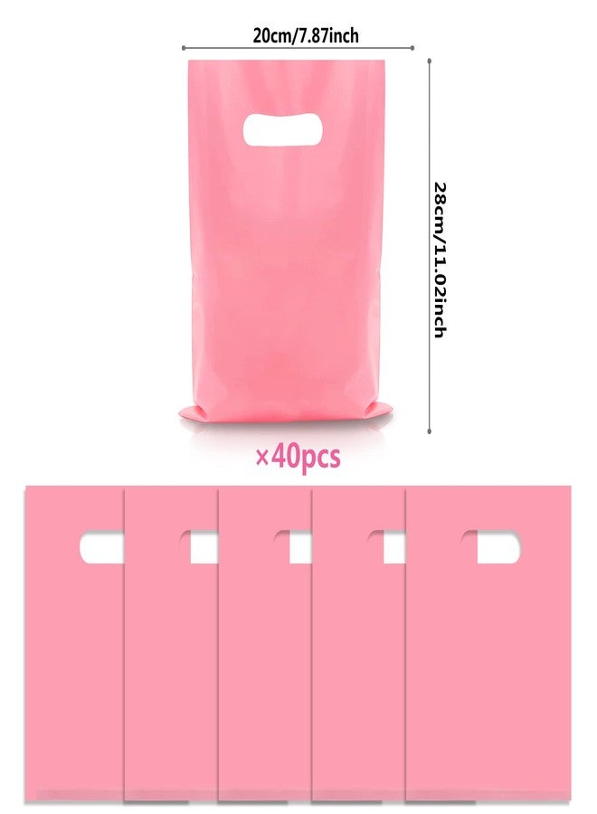 TOSPARTY 40PCS Pink Plastic Gift Bags Candy Bag Die Cut Plastic Bags are Sturdy Party Assorted Gift Bag - Image 2