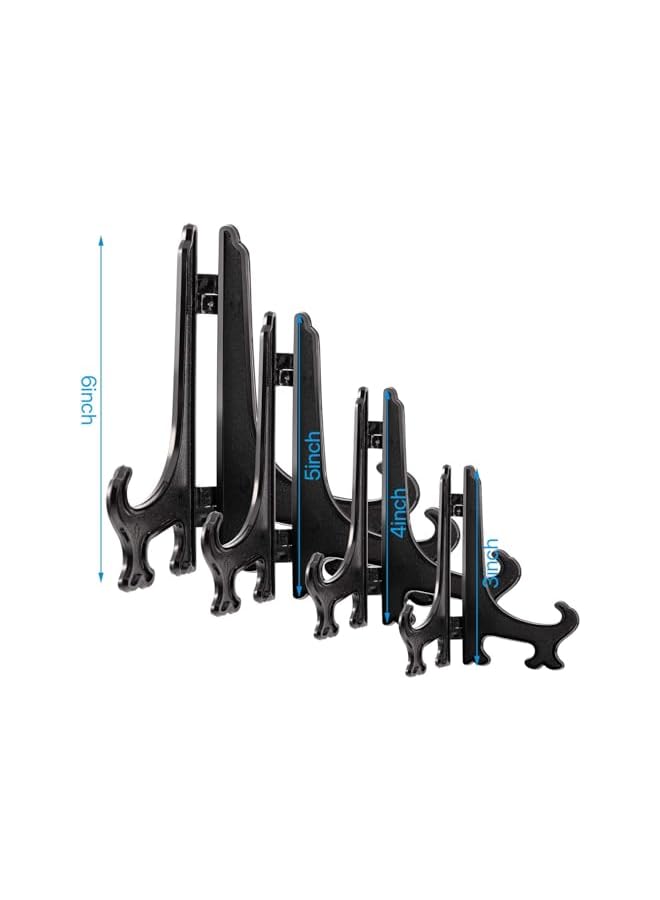 The Bros 24Pcs Clear Plate Stand, 4 Size Easel Plate Display Stands Plastic Easels Display Clear Plate Holders for Display Picture Photo Artwork Plate (3 4 5 6 Inches) - Image 3