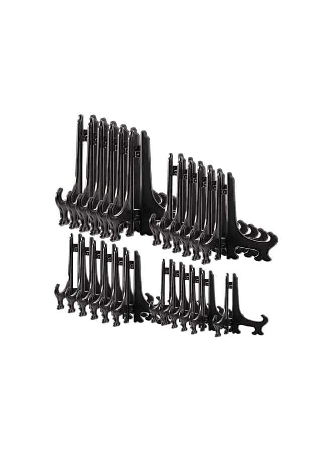 The Bros 24Pcs Clear Plate Stand, 4 Size Easel Plate Display Stands Plastic Easels Display Clear Plate Holders for Display Picture Photo Artwork Plate (3 4 5 6 Inches) - Image 2