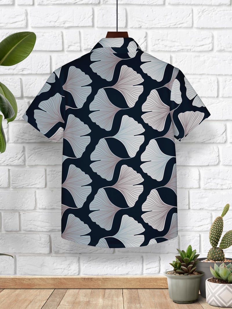 HELLCAT Beige, Navy Blue Trendy Regular Fit Printed Causal Shirt for Boys - Pack of 2_Beige/Navy Blue_3-4 Years - Image 4