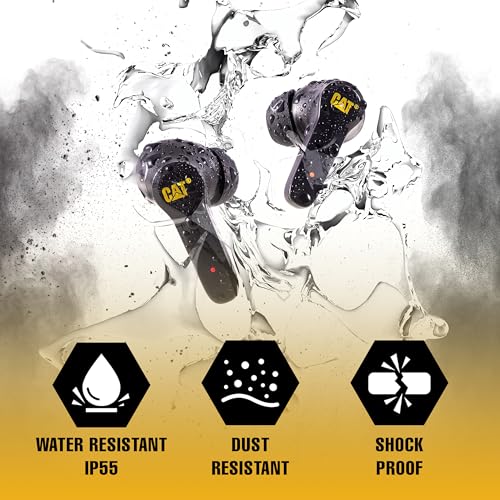 CAT Bluetooth Noise Canceling Ear Buds - Rugged Wireless Work Earbuds, Bluetooth Work Headphones, Dust Proof, Shock Proof, Water Resistant, Compatible with Apple, Android - Image 4