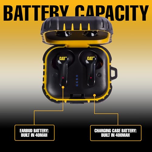 CAT Bluetooth Noise Canceling Ear Buds - Rugged Wireless Work Earbuds, Bluetooth Work Headphones, Dust Proof, Shock Proof, Water Resistant, Compatible with Apple, Android - Image 5