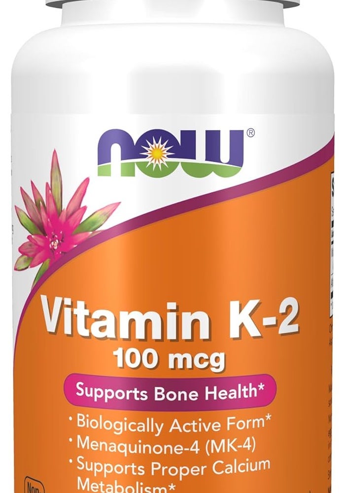 NOW Supplements, Vitamin K-2 100 mcg, Menaquinone-4 (MK-4), Supports Bone Health*, 100 Veg Capsules - Image 1