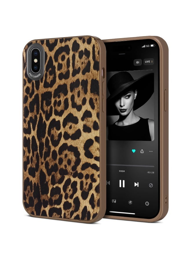 جراب هاتف بنقشة جلد النمر البري ونمط حيواني جريء لهاتف iPhone X/Xs (Tiger 1)