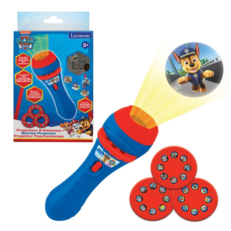 LEXiBOOK, Paw Patrol, Stories Projector, Torch Light and Projector with 3 Discs, 24 Images, Create Your own Stories, LTC050PA - Image 1
