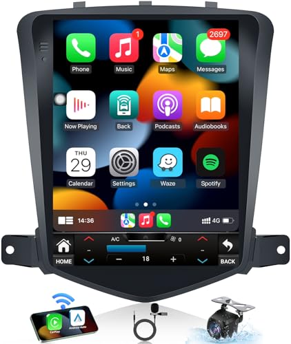 Jufodrca 4Core + 64GB Android 13 Upgrade Car Radio for Chevrolet Chevy Cruze 2009-2015: 10.4 Inch 1024 * 768 HD IPS Tesla Style Touchscreen Stereo Wireless Carplay Andriod Auto Backup Camera GPS 5G WiFi FM - Image 1