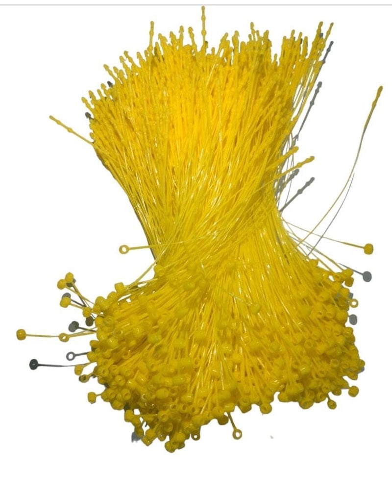 GREENGROW 5" Yellow Snap Lock 1000 Pcs Loop Pins Plastic Ties Fasteners NO TAG Gun Required - Image 2